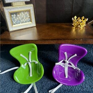 Green and Purple Labubu car seats